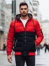 Kurtka męska zimowa z kapturem czarno-czerwona Dstreet TX5100