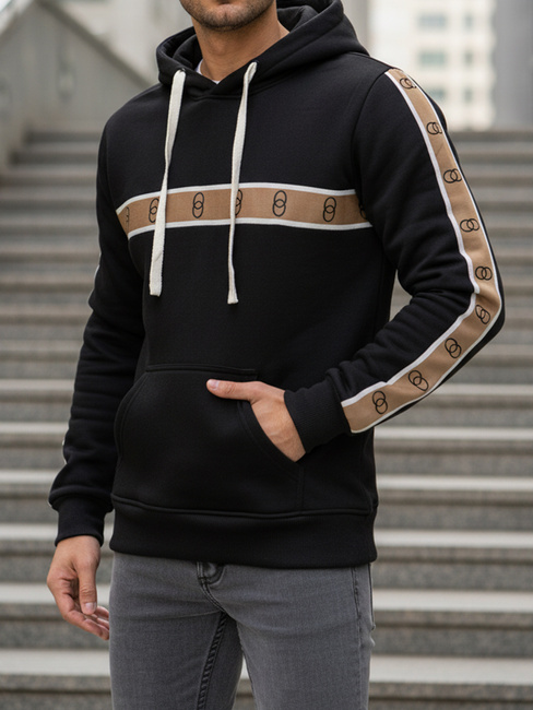 Bluza męska z kapturem czarna Dstreet BX5944