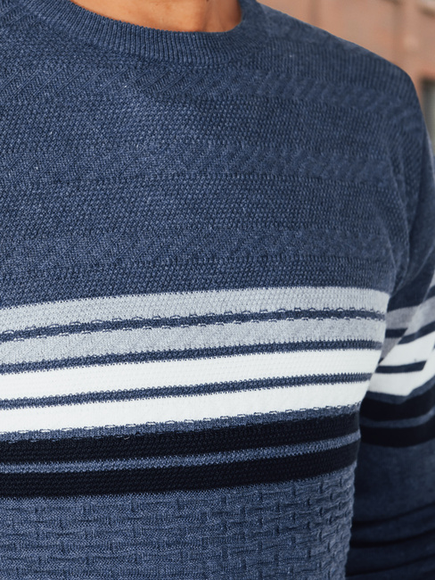 Sweter męski w paski niebieski Dstreet WX2325