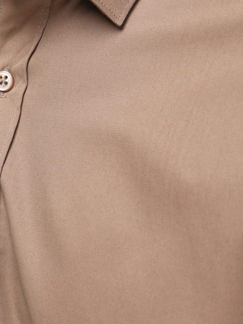 Koszula męska REGULAR FIT elegancka gładka beżowa Dstreet DX2686