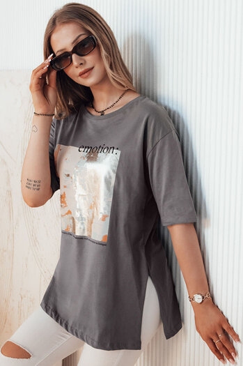 T-shirt damski EMLOT grafitowy Dstreet RY2621