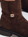 Botki damskie zamszowe brązowe Dstreet ZY1114