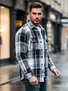 Koszula męska flanelowa w kratę czarno-biała Dstreet DX2675