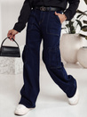 Spodnie damskie baggy FITZONE jeansowe cargo ciemnoniebieskie Dstreet UY2243