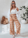 Spodnie damskie materiałowe wide leg TROPICAL SUN kamelowe Dstreet UY2633