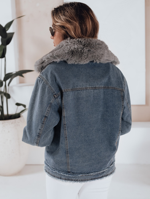 Kurtka damska FURDENIM jeansowa z futerkiem jasnoniebieska Dstreet TY4755