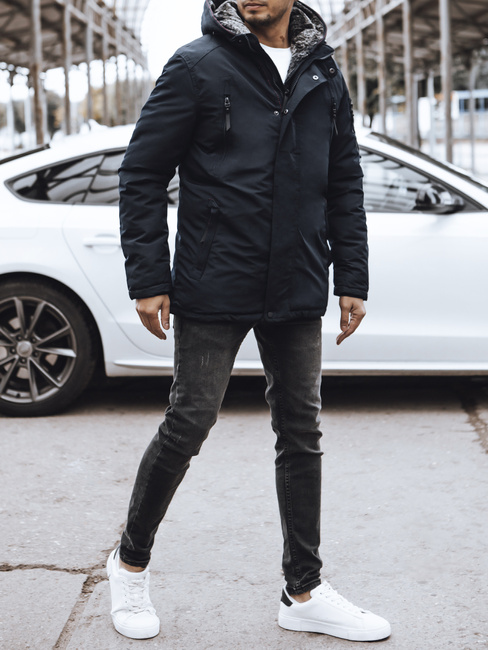 Kurtka męska zimowa z kapturem granatowa Dstreet TX5089