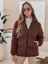 Kurtka damska MISSFROST pikowana z kapturem brązowa Dstreet TY4959