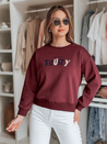 Bluza damska oversize z haftem SOFTRUS bordowa Dstreet BY1407