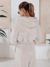 Komplet damski spodnie wide leg i bluza MINALIA beżowy Dstreet AY0917