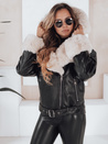 Kurtka damska ramoneska skórzana z futerkiem czarna Dstreet TY5118