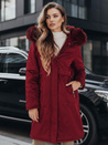 Kurtka zimowa damska parka z futerkiem bordowa Dstreet TY5114