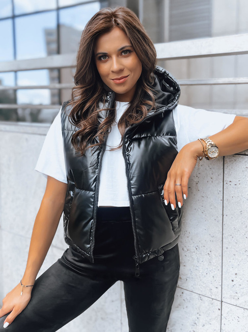 Kamizelka pikowana damska ASHE czarna Dstreet TY3777