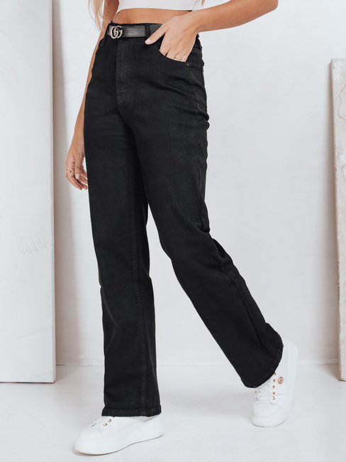 Jeansy damskie wide leg czarne Dstreet UY2748