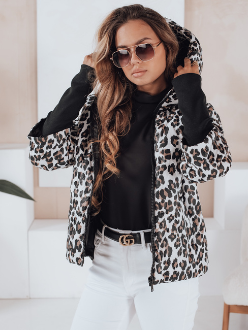 Kurtka damska przejściowa w panterkę VARESSA biała Dstreet TY5032