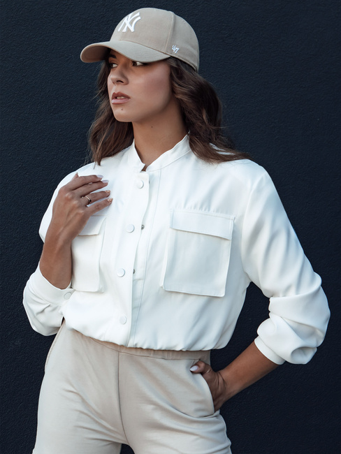 Kurtka damska bomberka PRIEV biała Dstreet TY4305