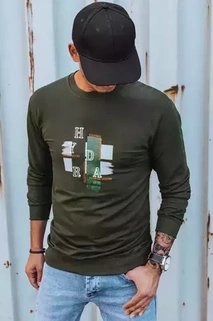 Bluza męska z nadrukiem khaki Dstreet BX5351