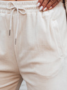 Spodnie damskie dresowe welurowe kremowe Dstreet UY2841
