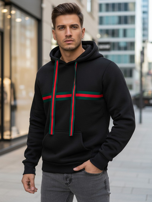 Bluza męska z kapturem czarna Dstreet BX5939