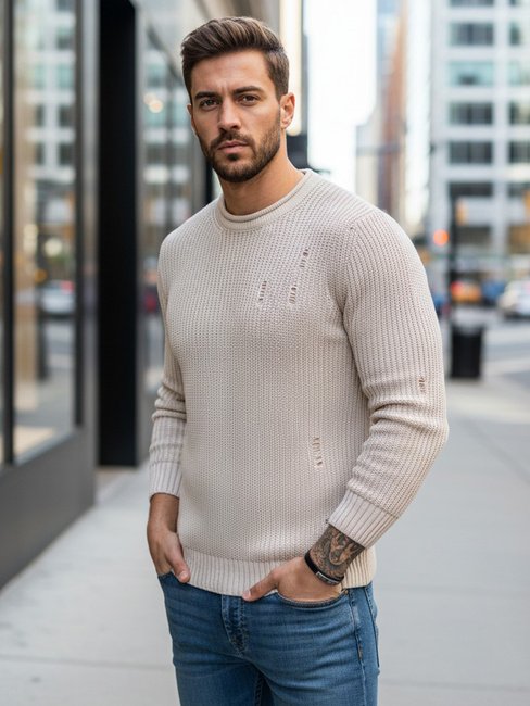 Sweter męski beżowy Dstreet WX1992