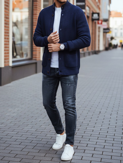 Sweter męski kardigan granatowy Dstreet WX2346