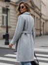 Płaszcz jesienny damski jednorzędowy SCHERMI jasnoszary Dstreet NY0668