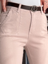 Spodnie damskie slim fit z paskiem TAIRONIK różowe Dstreet UY2548
