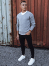 Sweter męski w serek jasnoszary Dstreet WX2201