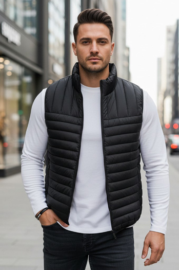 Kamizelka męska pikowana czarna Dstreet TX5084