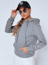 Bluza damska BASIC z kapturem antracytowa BY0172