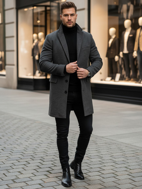 Płaszcz męski szary Dstreet CX0441