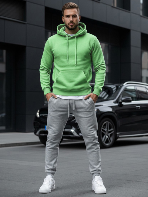 Bluza męska z kapturem miętowa Dstreet BX5082