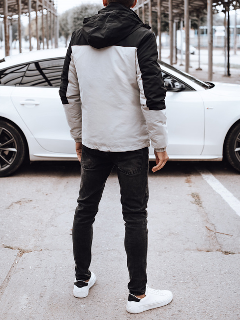 Kurtka męska zimowa z kapturem szara Dstreet TX4900