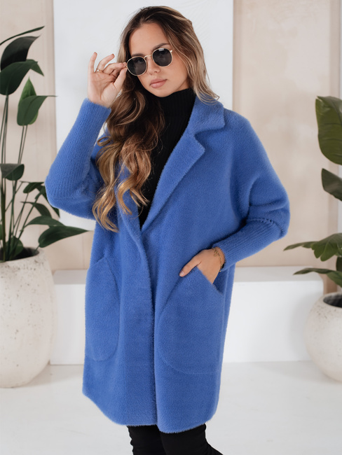 Płaszcz damski alpaka RITA II niebieski Dstreet NY0627