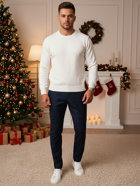 Spodnie męskie chinosy ciemnoniebieskie Dstreet UX4393z