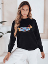 Damski sweter z aplikacją psa CHICPAWS czarny Dstreet MY2541