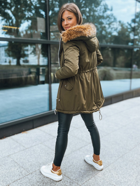 Kurtka zimowa damska parka NEXT ciemnozielona Dstreet TY2890
