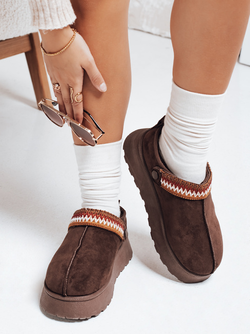 Śniegowce damskie zamszowe brązowe Dstreet ZY1178