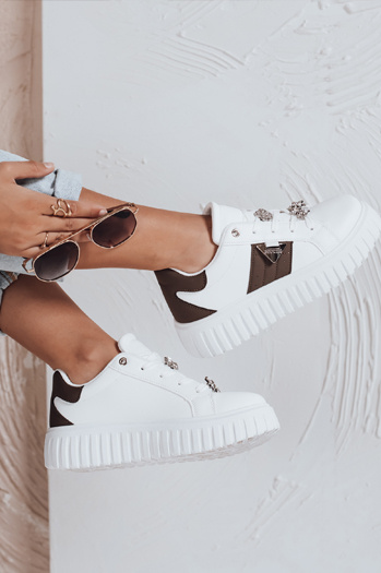 Sneakersy damskie na platformie białe Dstreet ZY1058
