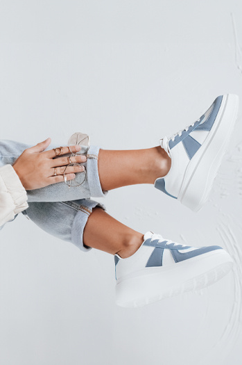 Sneakersy damskie na platformie MODNIKKI niebieskie Dstreet ZY1003
