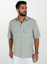 Koszula męska z krótkim rękawem szara Dstreet KX1081