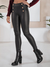 Legginsy damskie ze skóry ekologicznej z guzikami czarne Dstreet UY2726