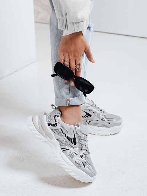 Sportowe sneakersy damskie BLAZERO srebrne Dstreet ZY1015