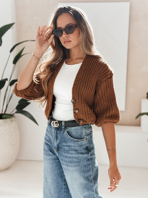 Sweter damski NUTI kamelowy Dstreet MY1678