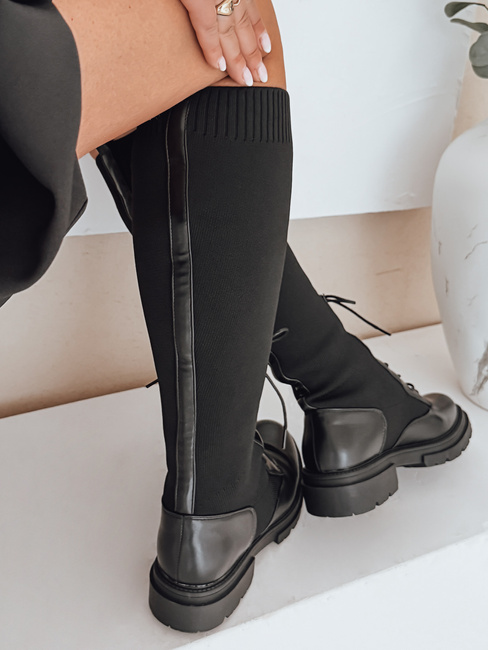 Kozaki damskie skarpetkowe czarne Dstreet ZY1014