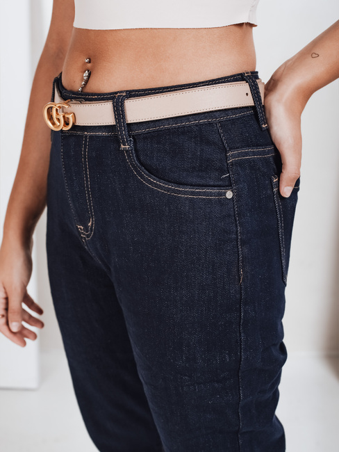 Jeansy damskie mom fit granatoweDstreet UY2781