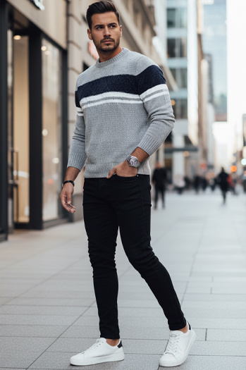 Sweter męski szary Dstreet WX2245z