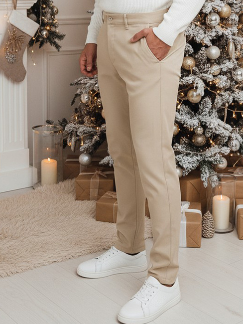 Spodnie męskie beżowe Dstreet UX4410z