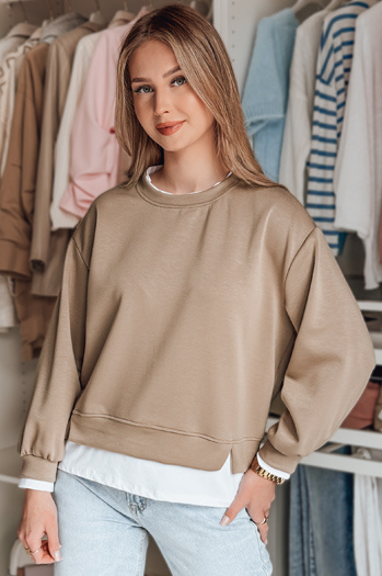 Bluza damska oversize LUZZIO mokka Dstreet BY1383