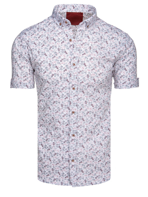 Koszula męska z krótkim rękawem biała Dstreet KX1060